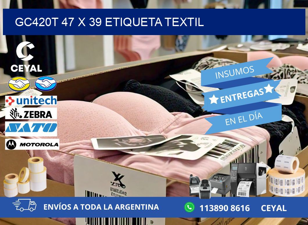 GC420T 47 x 39 ETIQUETA TEXTIL
