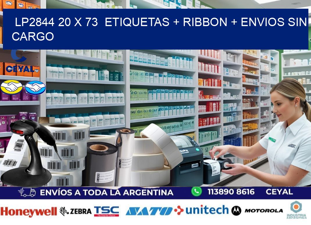 LP2844 20 x 73 etiquetas + ribbon + envios sin cargo