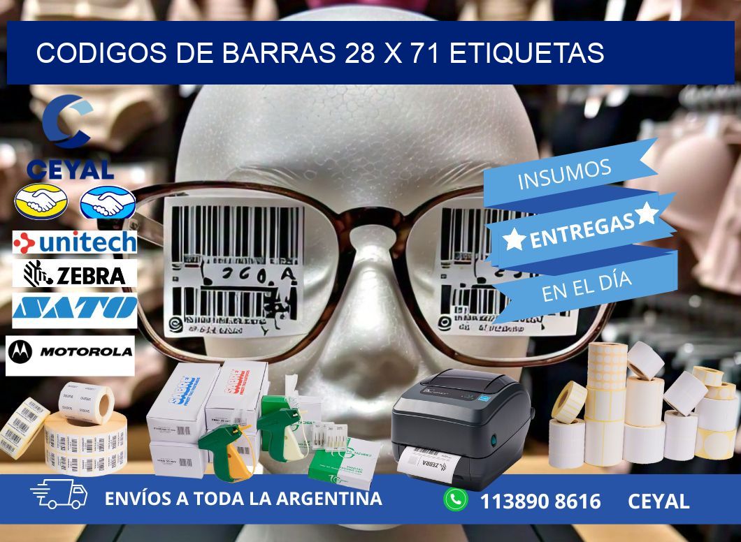 codigos de barras 28 x 71 etiquetas