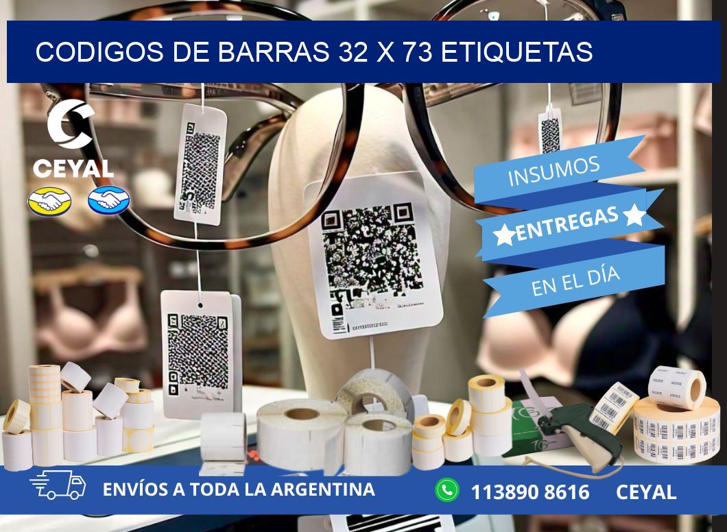 codigos de barras 32 x 73 etiquetas