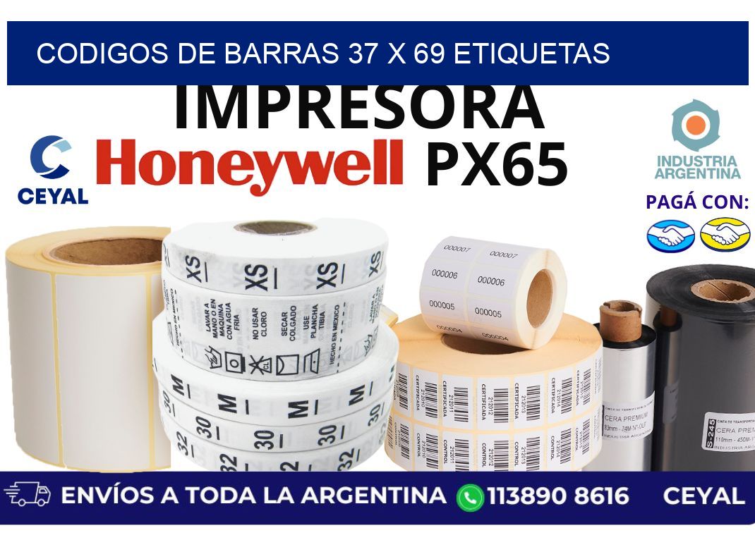 codigos de barras 37 x 69 etiquetas