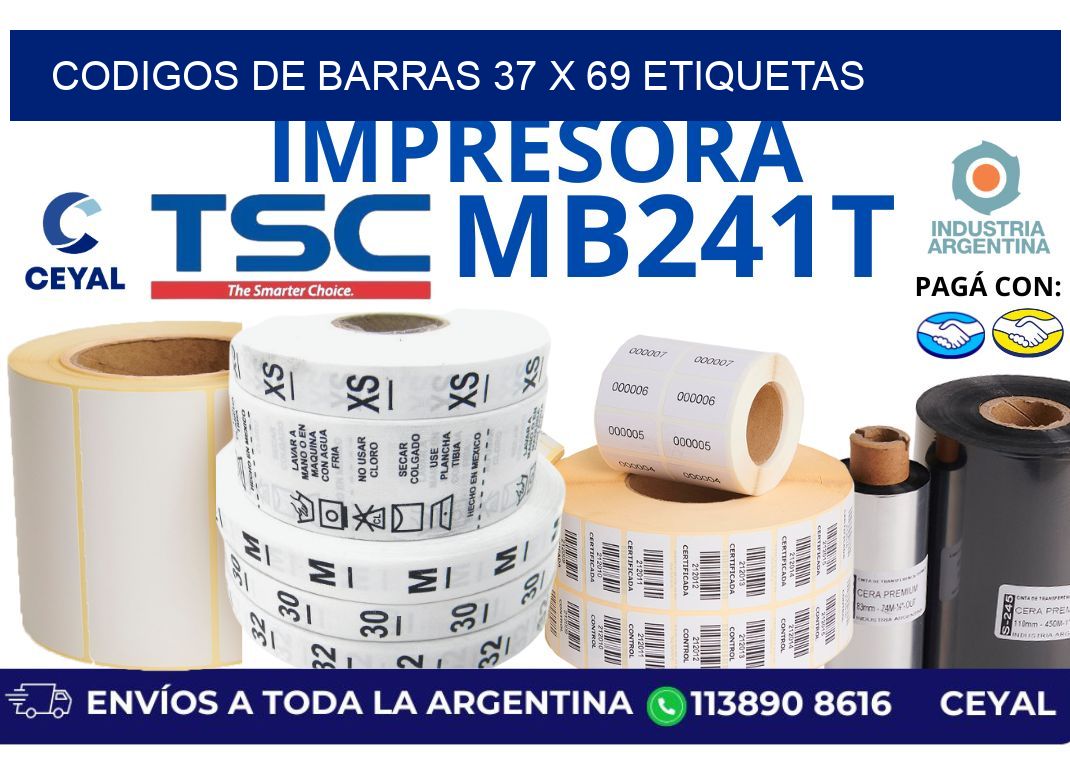 codigos de barras 37 x 69 etiquetas