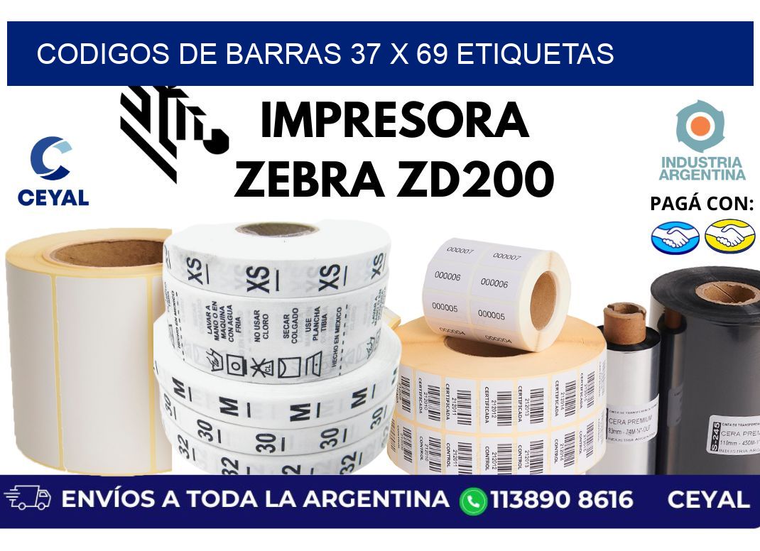 codigos de barras 37 x 69 etiquetas