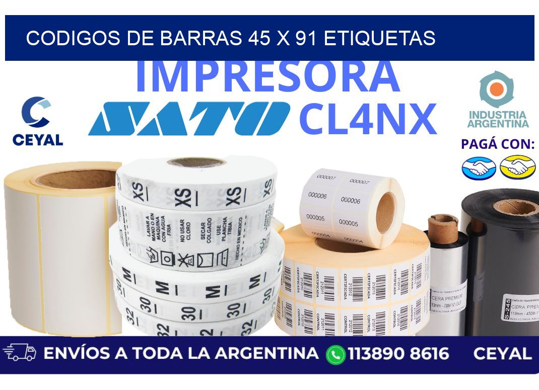 codigos de barras 45 x 91 etiquetas