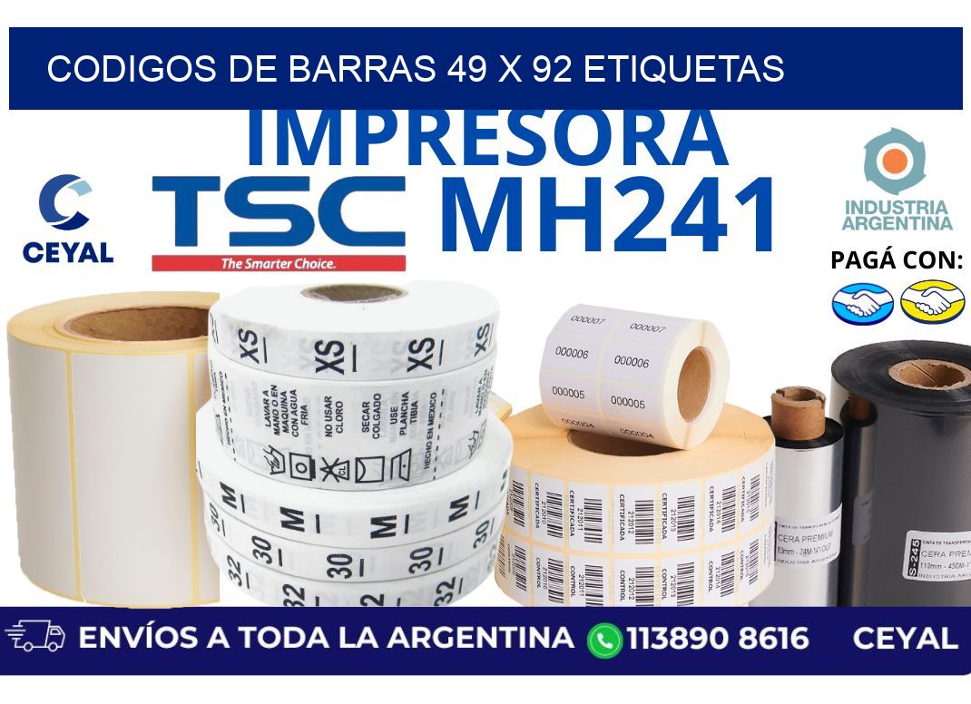 codigos de barras 49 x 92 etiquetas
