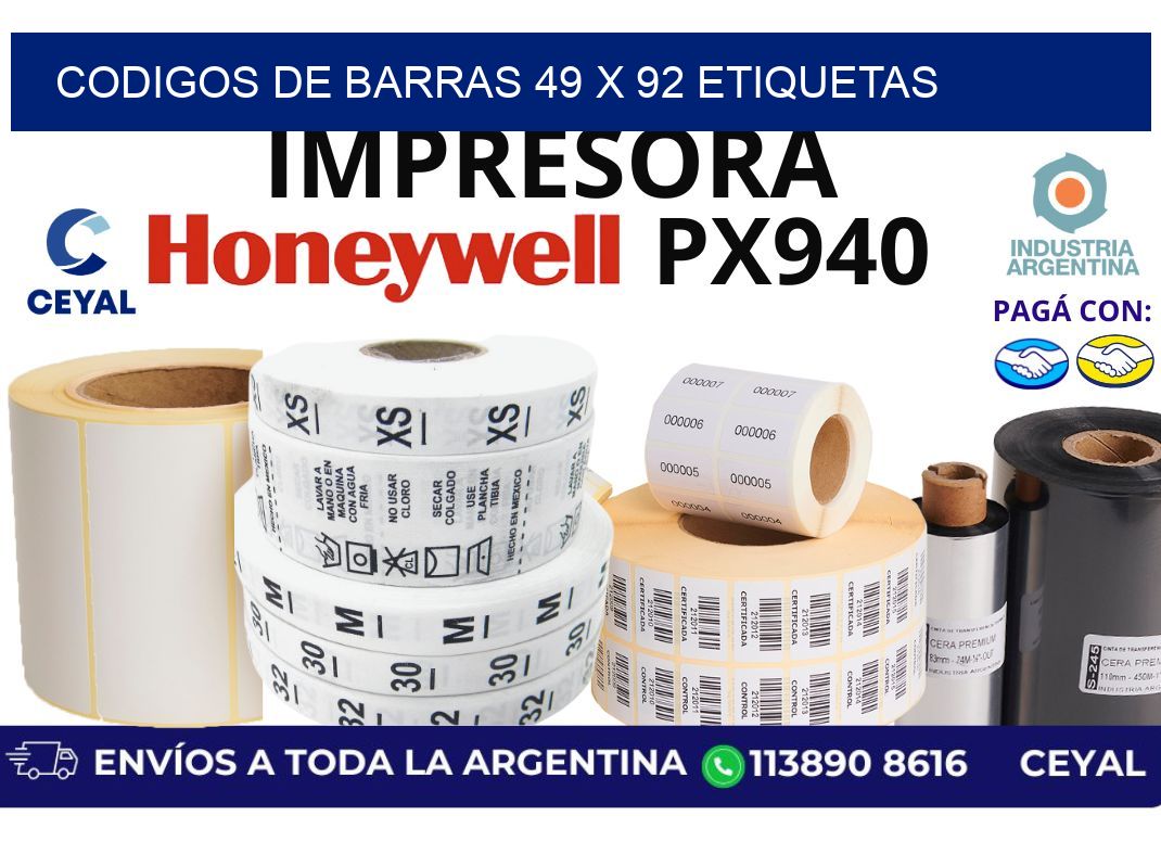 codigos de barras 49 x 92 etiquetas