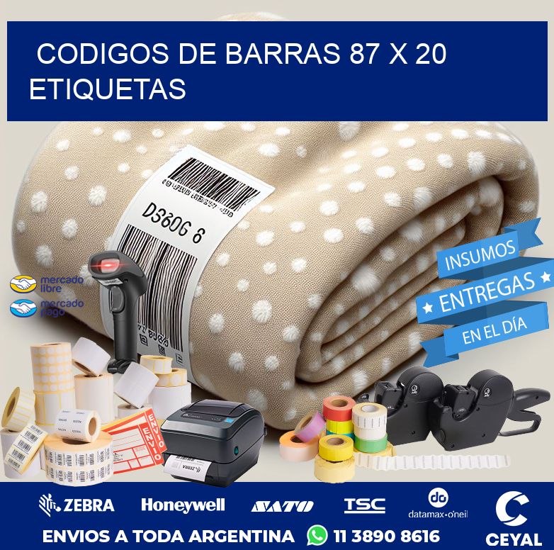 codigos de barras 87 x 20 etiquetas