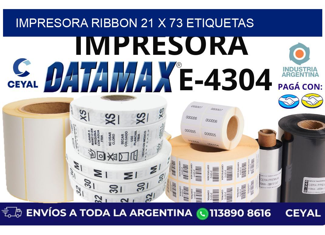impresora ribbon 21 x 73 etiquetas