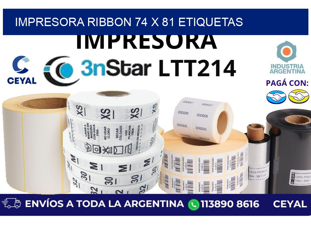 impresora ribbon 74 x 81 etiquetas