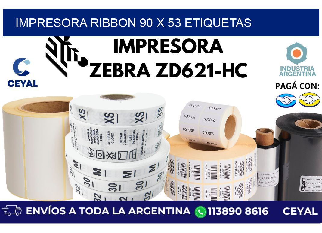 impresora ribbon 90 x 53 etiquetas