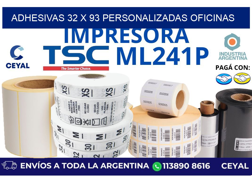 adhesivas 32 x 93 personalizadas oficinas