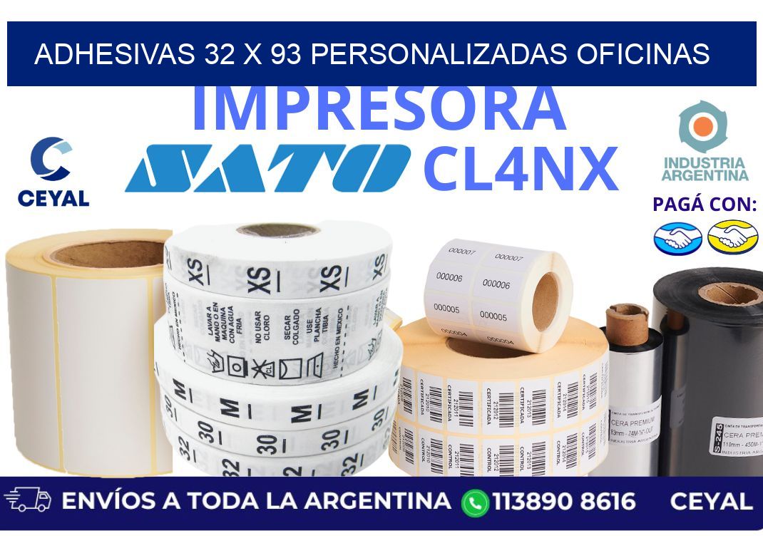 adhesivas 32 x 93 personalizadas oficinas