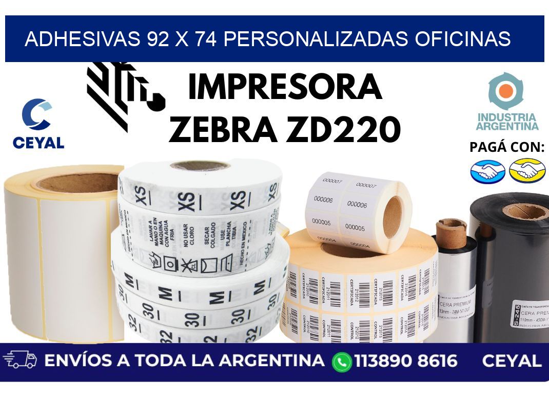 adhesivas 92 x 74 personalizadas oficinas