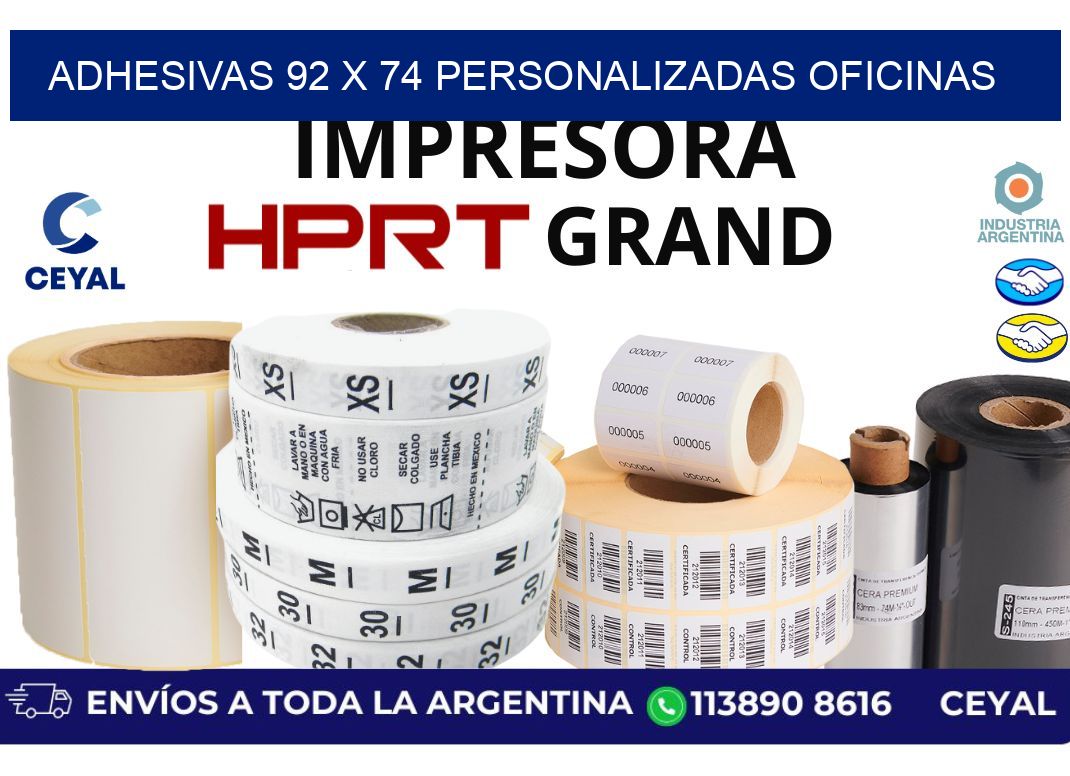 adhesivas 92 x 74 personalizadas oficinas