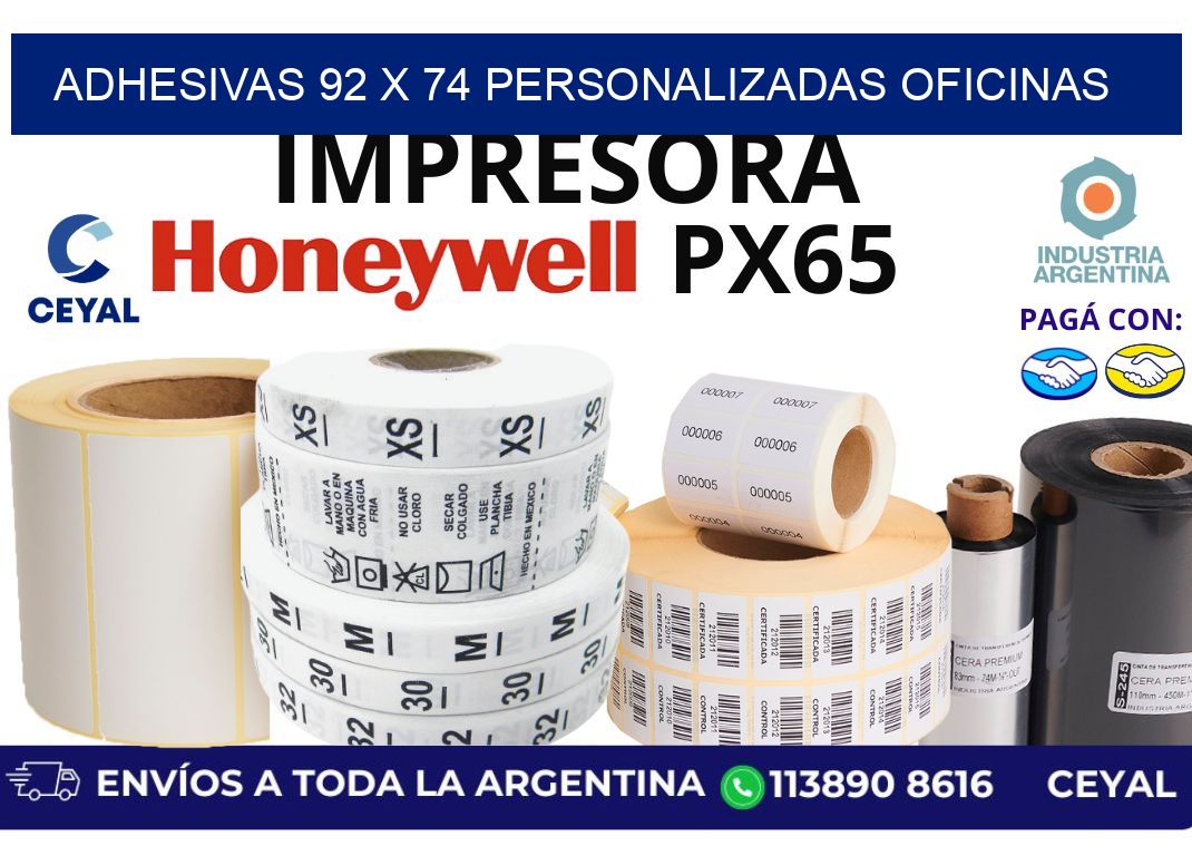 adhesivas 92 x 74 personalizadas oficinas
