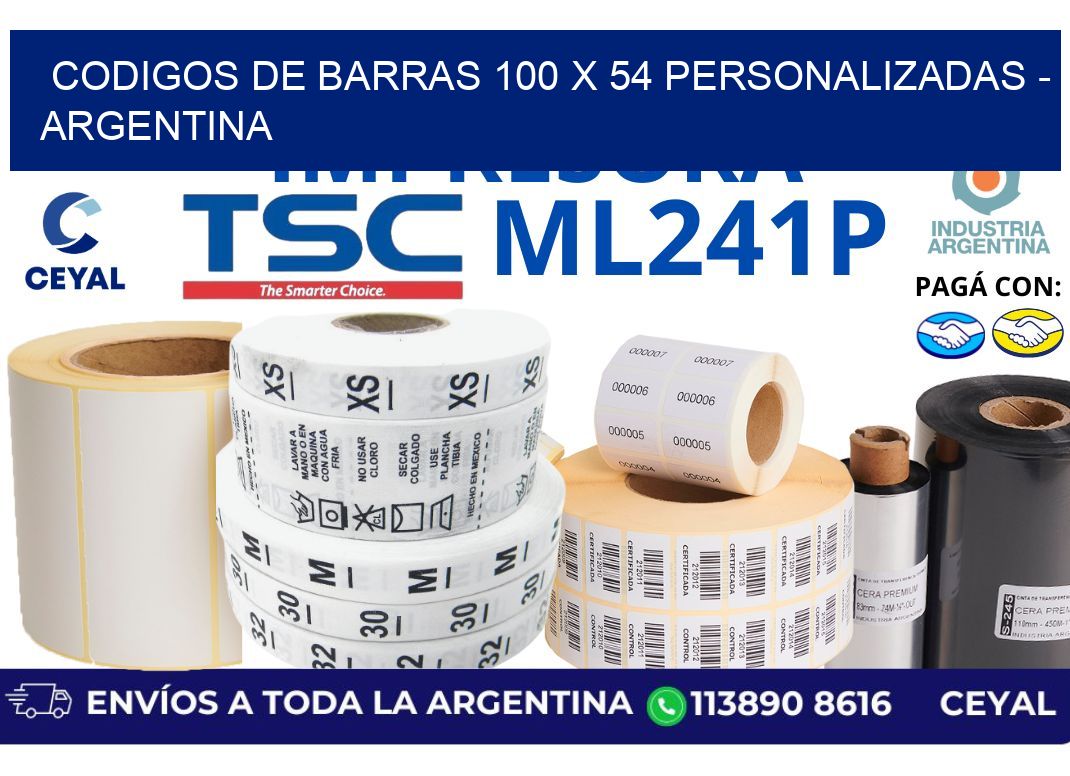 codigos de barras 100 x 54 personalizadas – Argentina