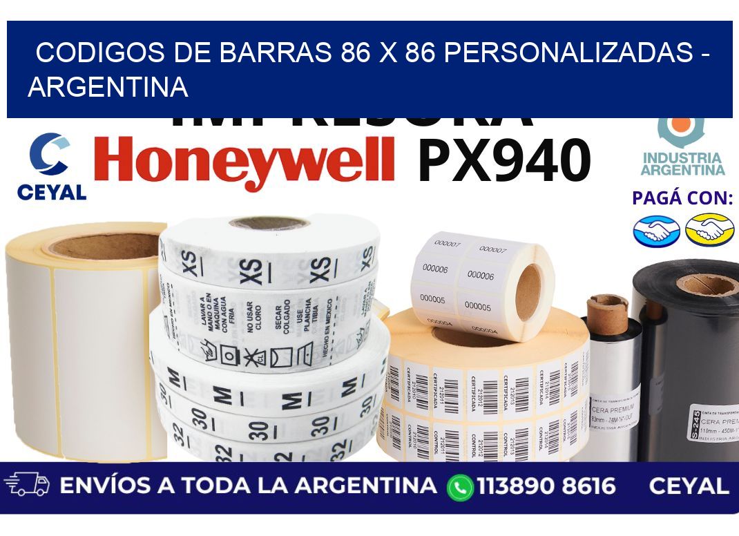 codigos de barras 86 x 86 personalizadas - Argentina