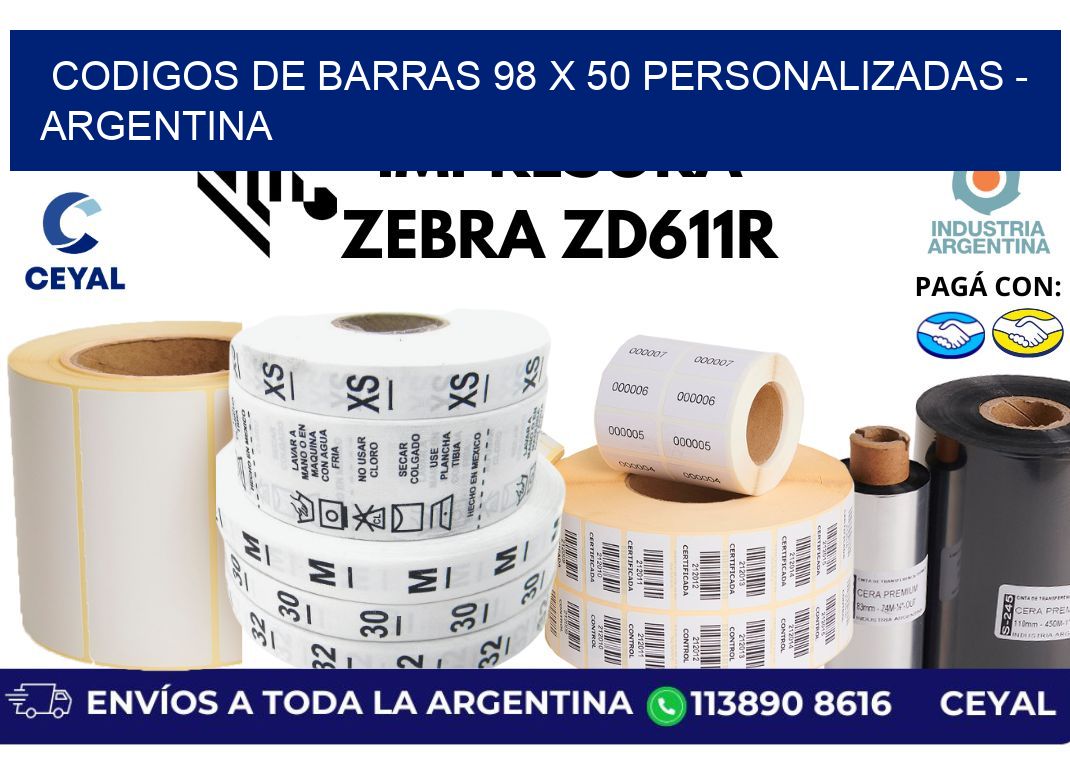 codigos de barras 98 x 50 personalizadas - Argentina