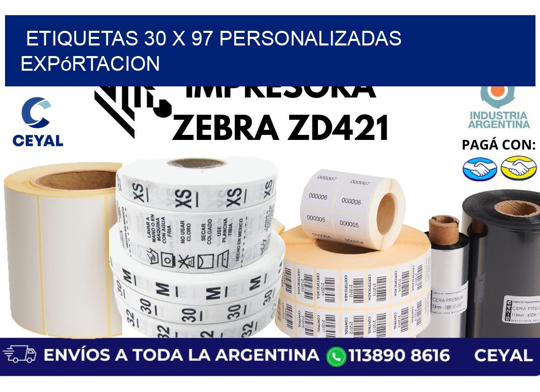 etiquetas 30 x 97 personalizadas expórtacion