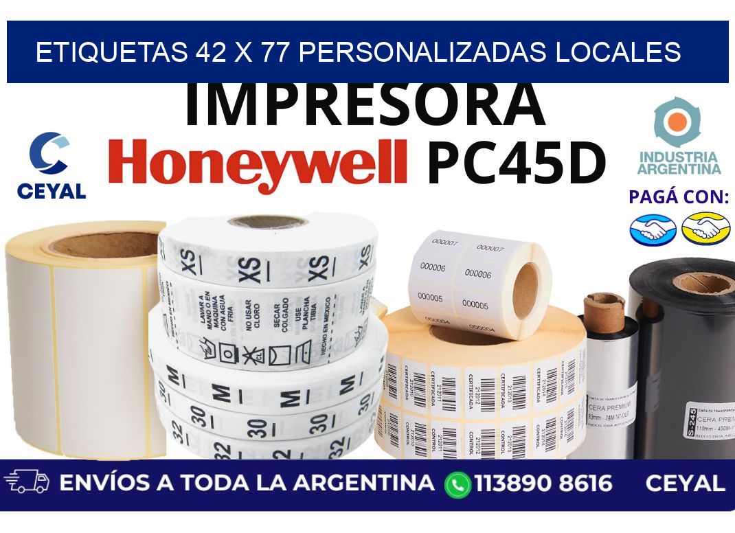 etiquetas 42 x 77 personalizadas locales