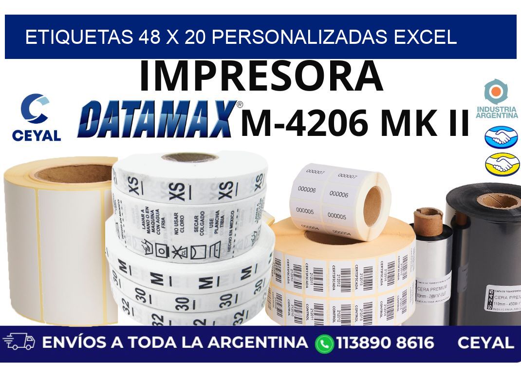 etiquetas 48 x 20 personalizadas excel