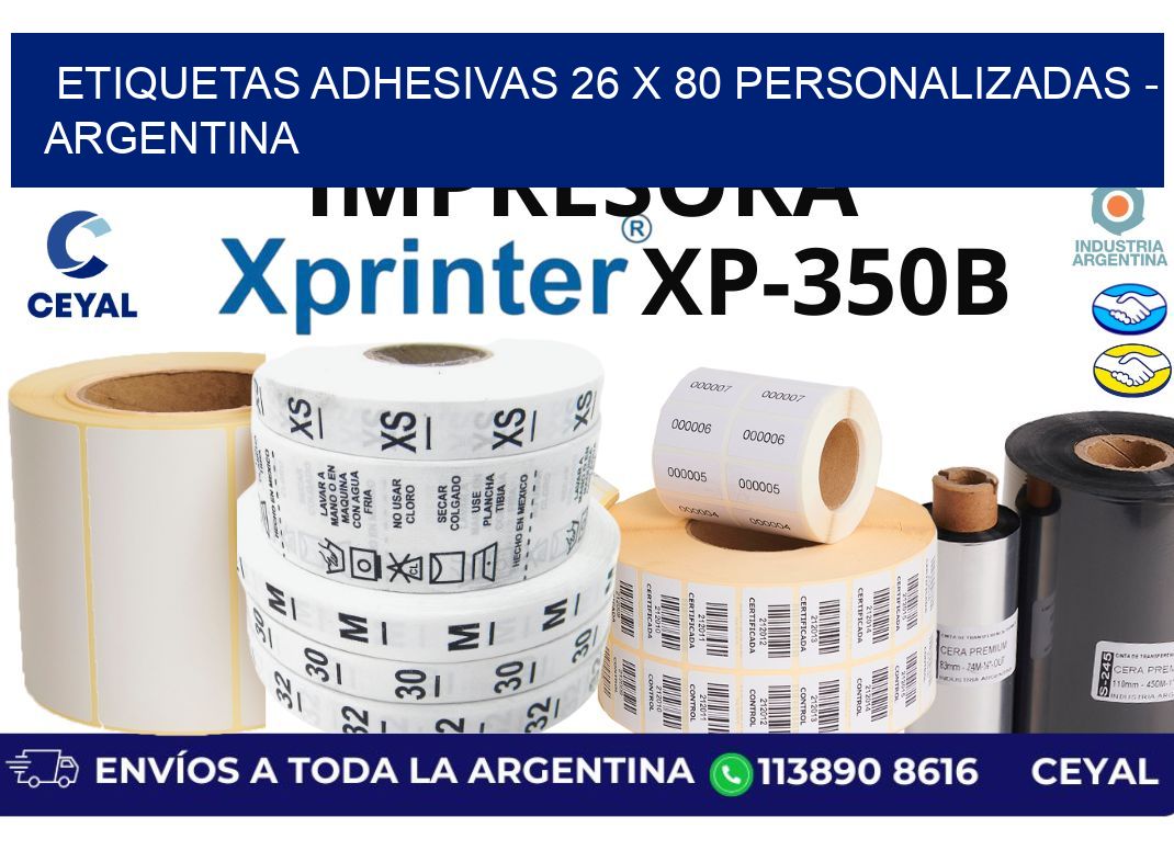 etiquetas adhesivas 26 x 80 personalizadas – Argentina