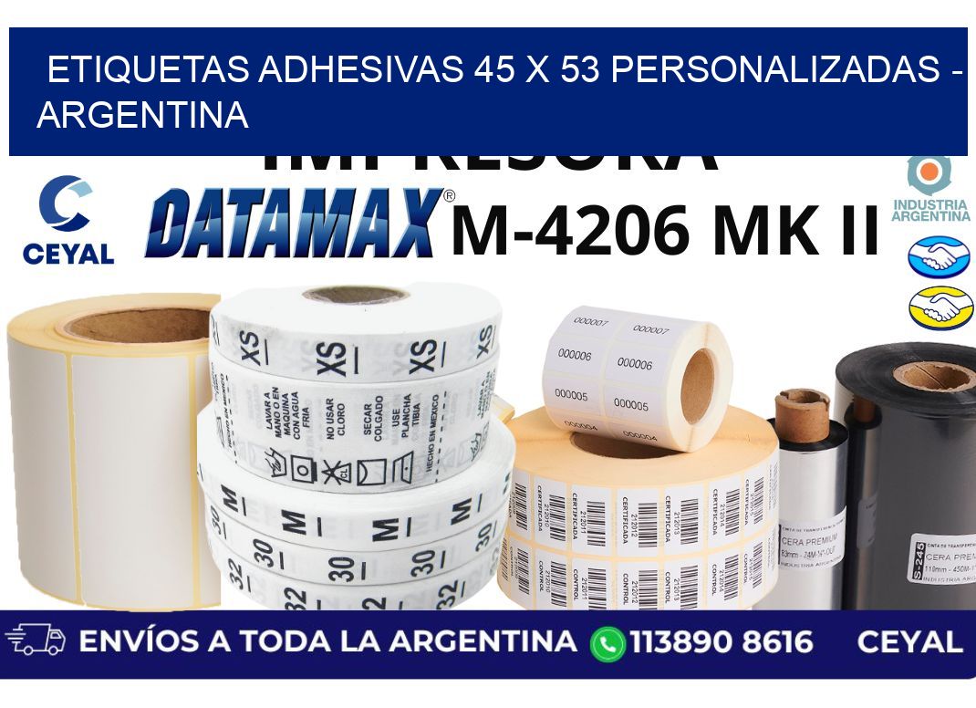 etiquetas adhesivas 45 x 53 personalizadas – Argentina