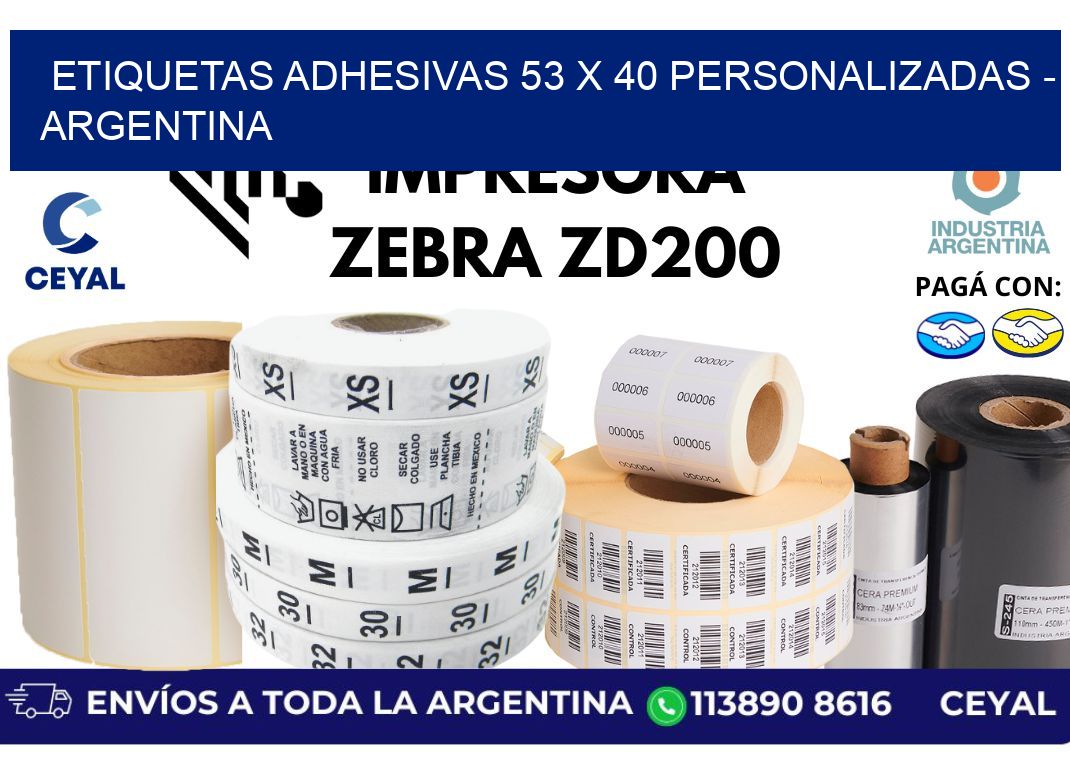 etiquetas adhesivas 53 x 40 personalizadas - Argentina