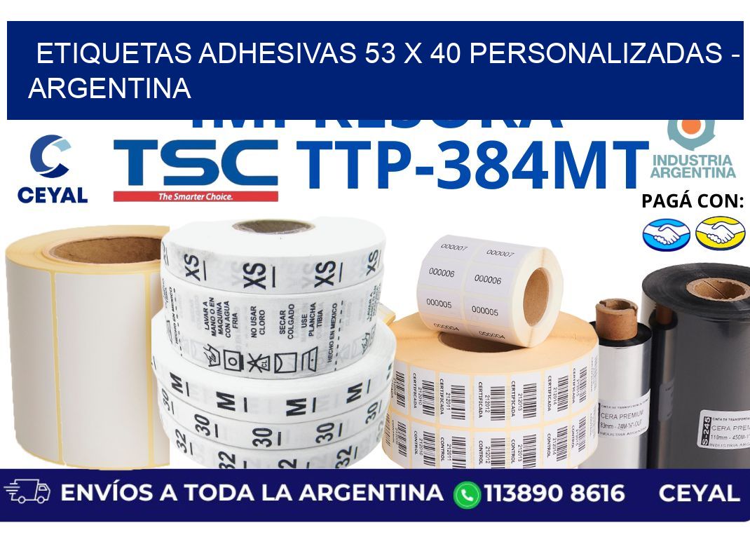 etiquetas adhesivas 53 x 40 personalizadas - Argentina