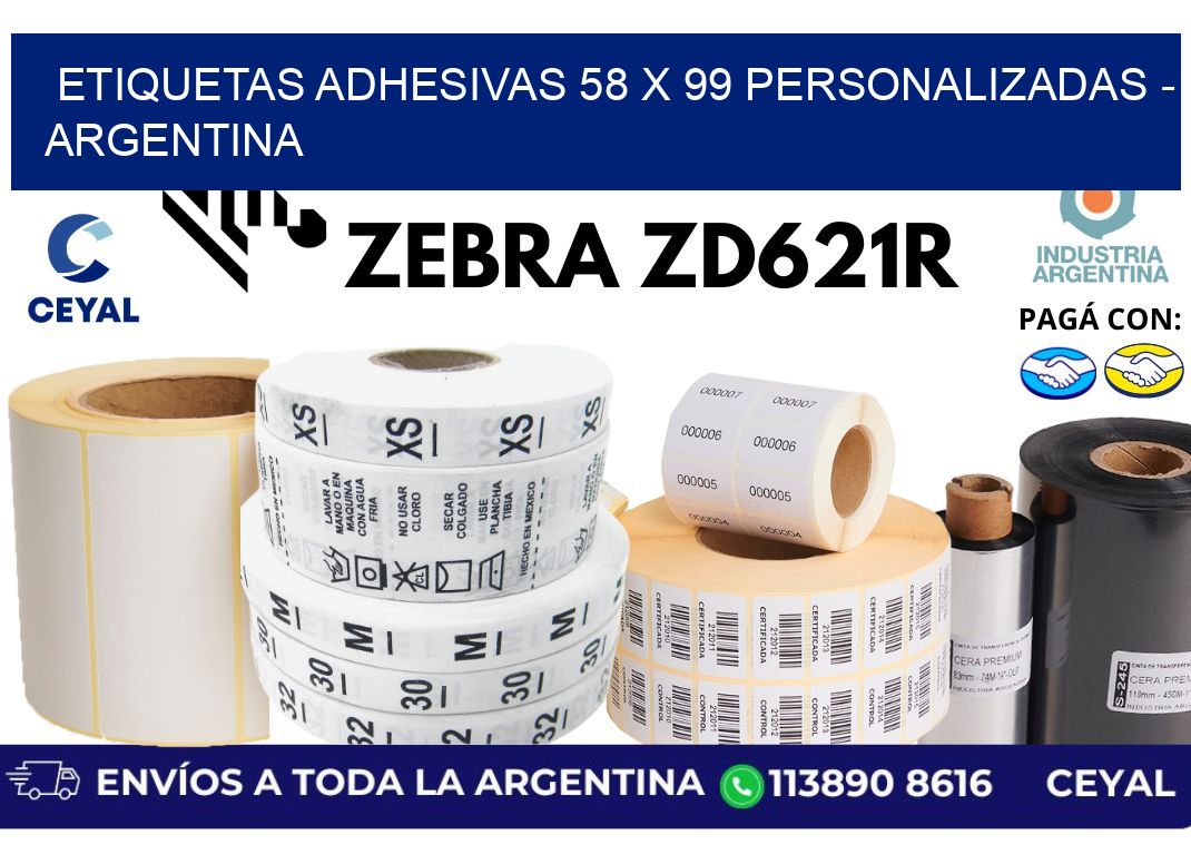 etiquetas adhesivas 58 x 99 personalizadas - Argentina
