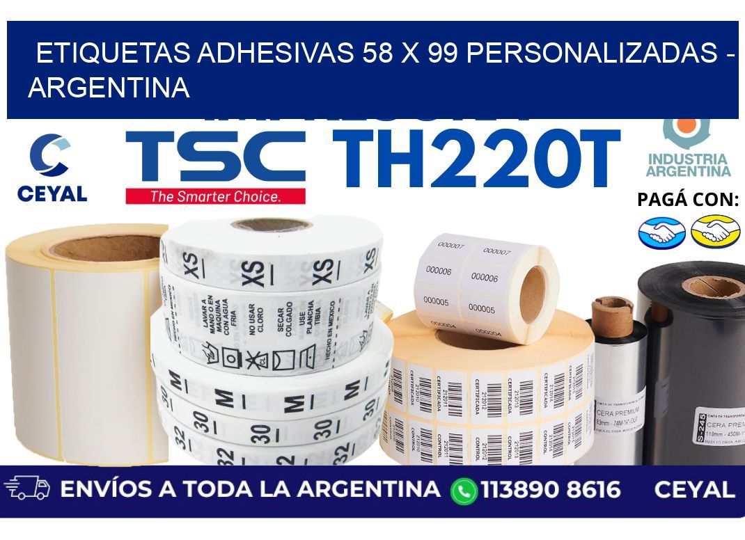 etiquetas adhesivas 58 x 99 personalizadas - Argentina
