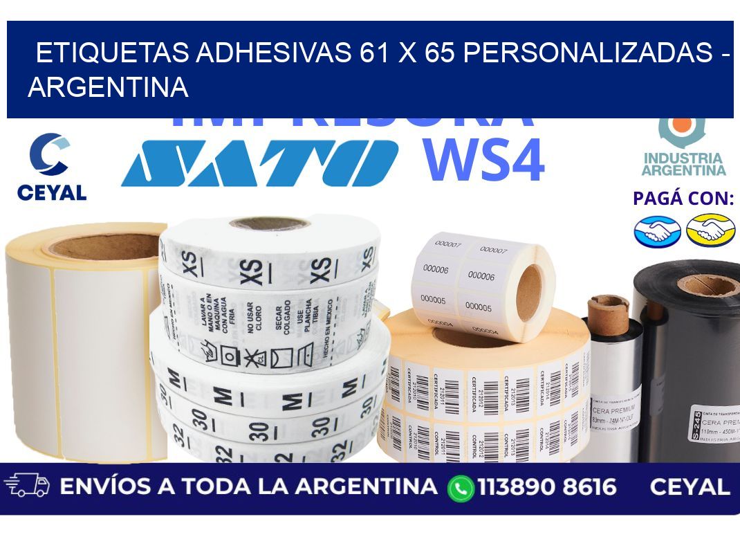 etiquetas adhesivas 61 x 65 personalizadas - Argentina