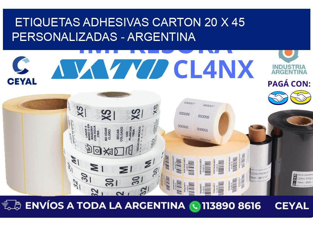 etiquetas adhesivas carton 20 x 45 personalizadas – Argentina
