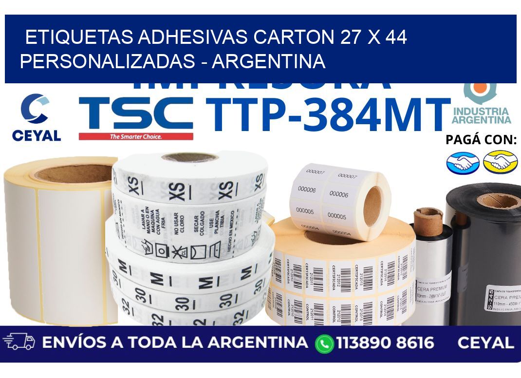 etiquetas adhesivas carton 27 x 44 personalizadas - Argentina