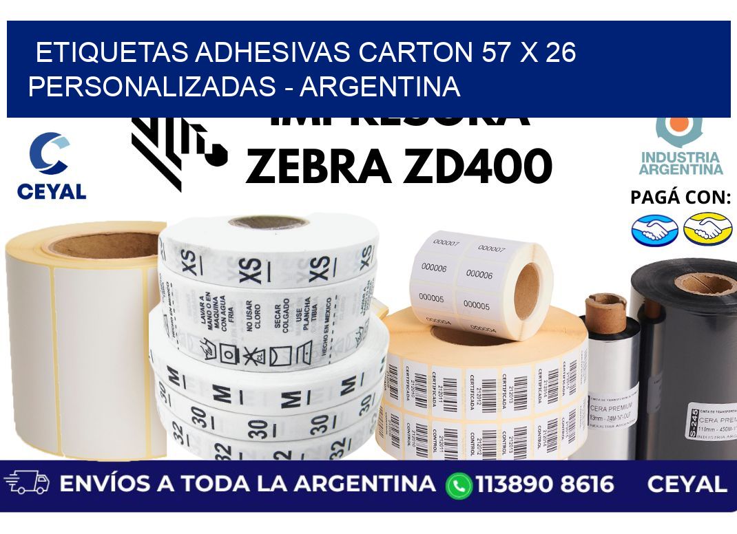 etiquetas adhesivas carton 57 x 26 personalizadas - Argentina