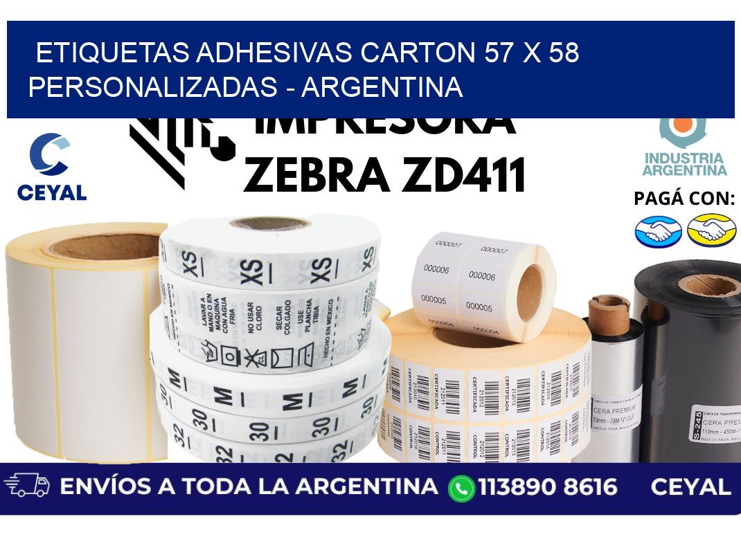 etiquetas adhesivas carton 57 x 58 personalizadas – Argentina