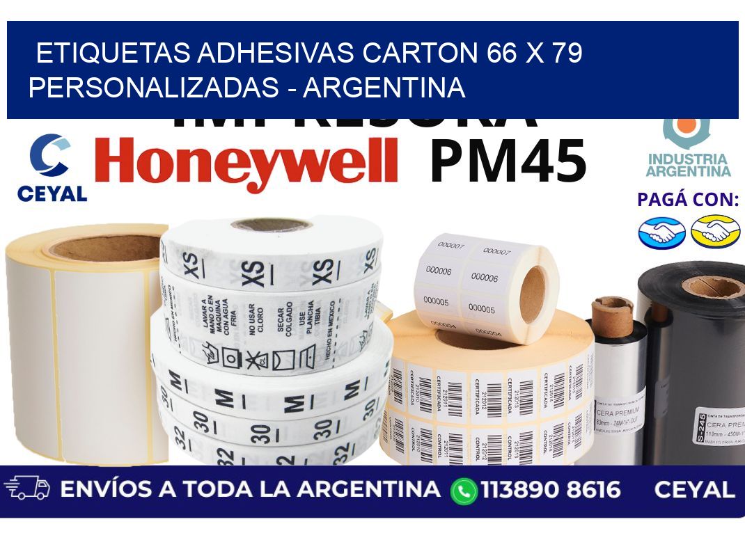 etiquetas adhesivas carton 66 x 79 personalizadas - Argentina