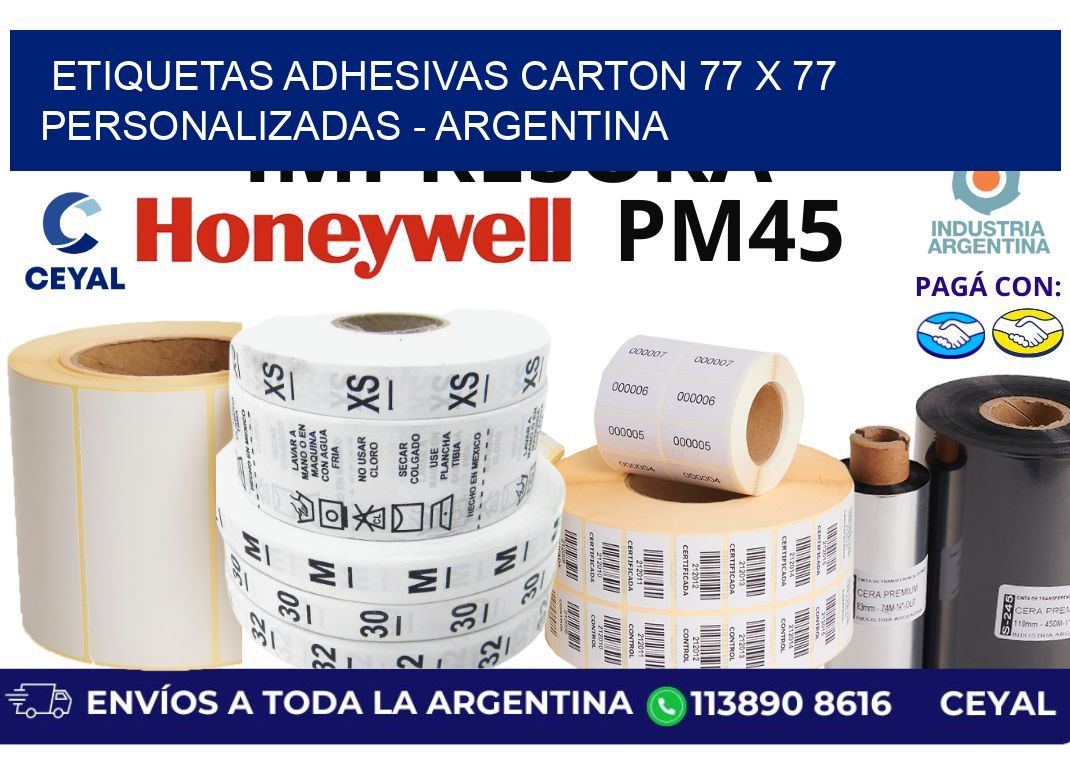 etiquetas adhesivas carton 77 x 77 personalizadas – Argentina