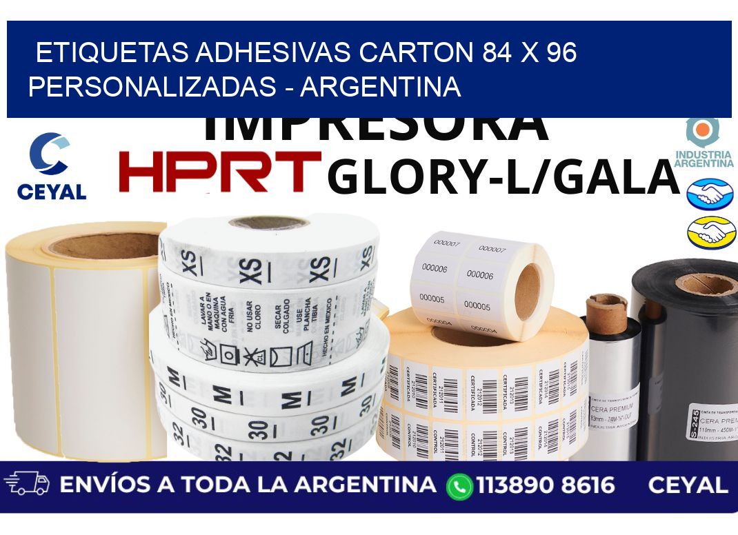 etiquetas adhesivas carton 84 x 96 personalizadas - Argentina