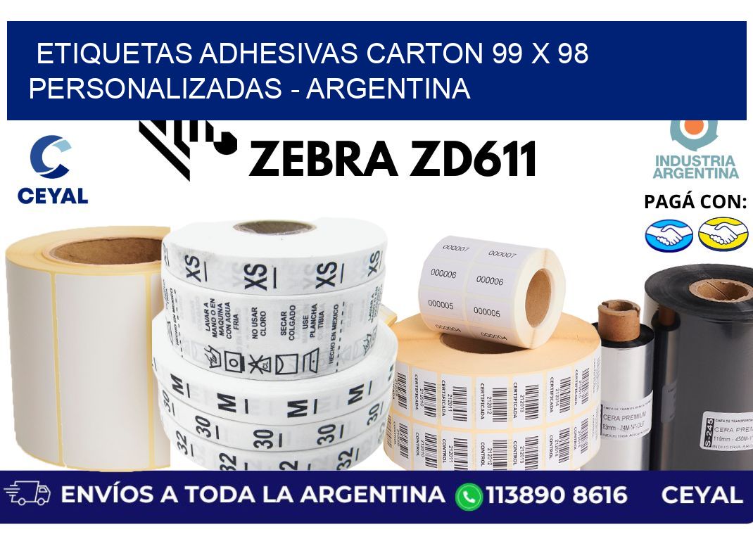etiquetas adhesivas carton 99 x 98 personalizadas - Argentina