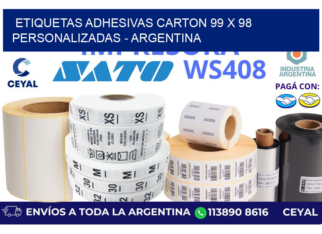 etiquetas adhesivas carton 99 x 98 personalizadas - Argentina