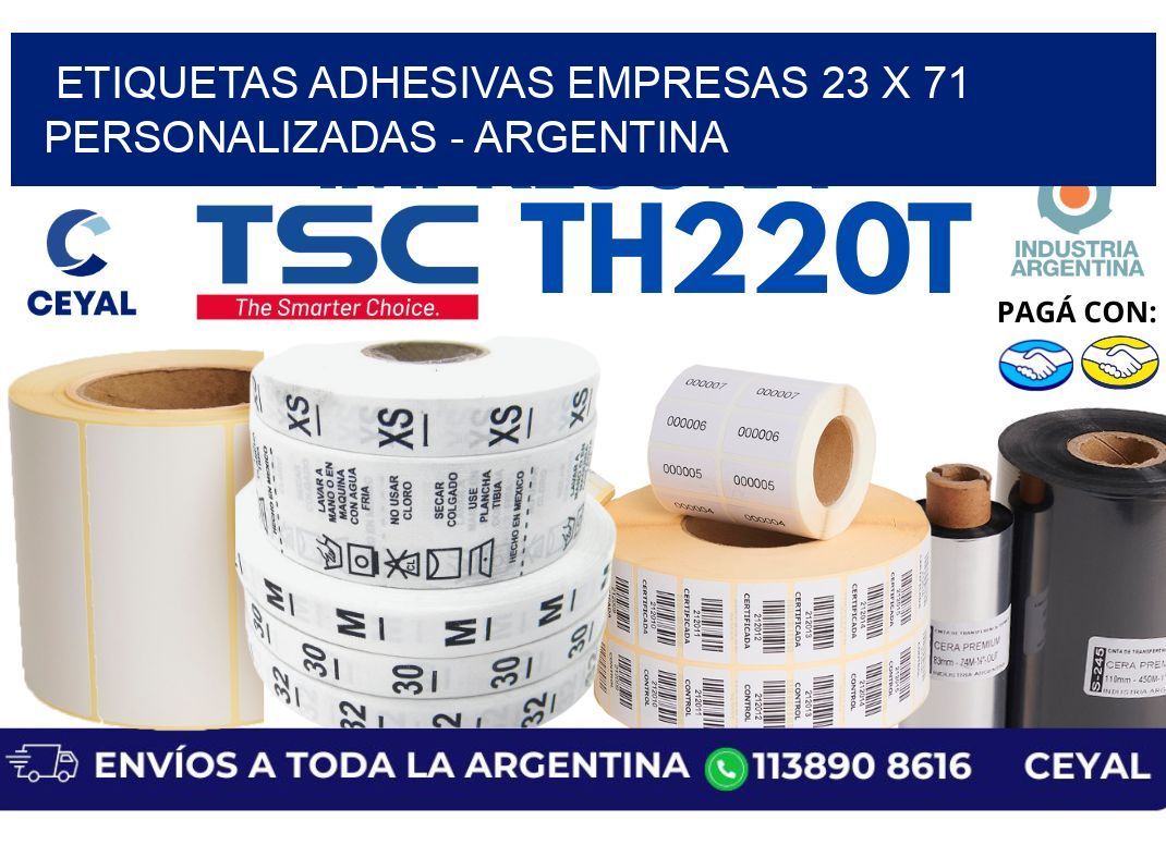 etiquetas adhesivas empresas 23 x 71 personalizadas - Argentina