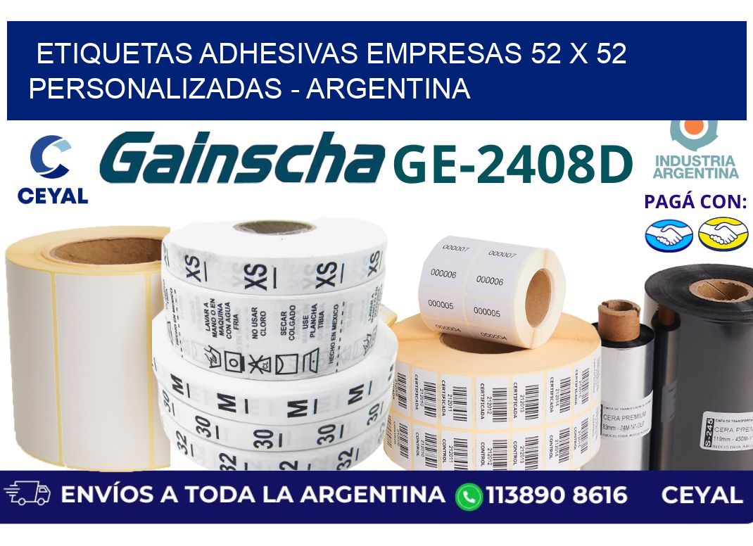 etiquetas adhesivas empresas 52 x 52 personalizadas - Argentina