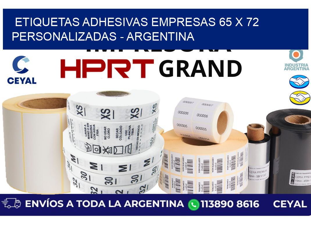 etiquetas adhesivas empresas 65 x 72 personalizadas - Argentina