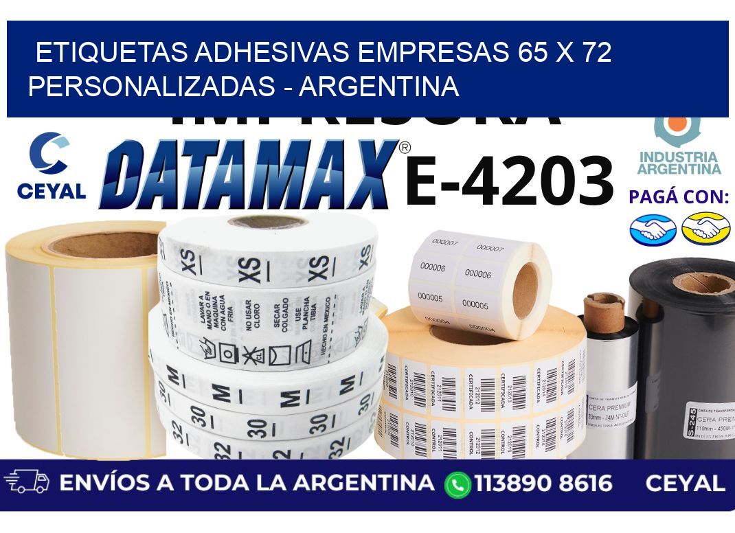 etiquetas adhesivas empresas 65 x 72 personalizadas - Argentina