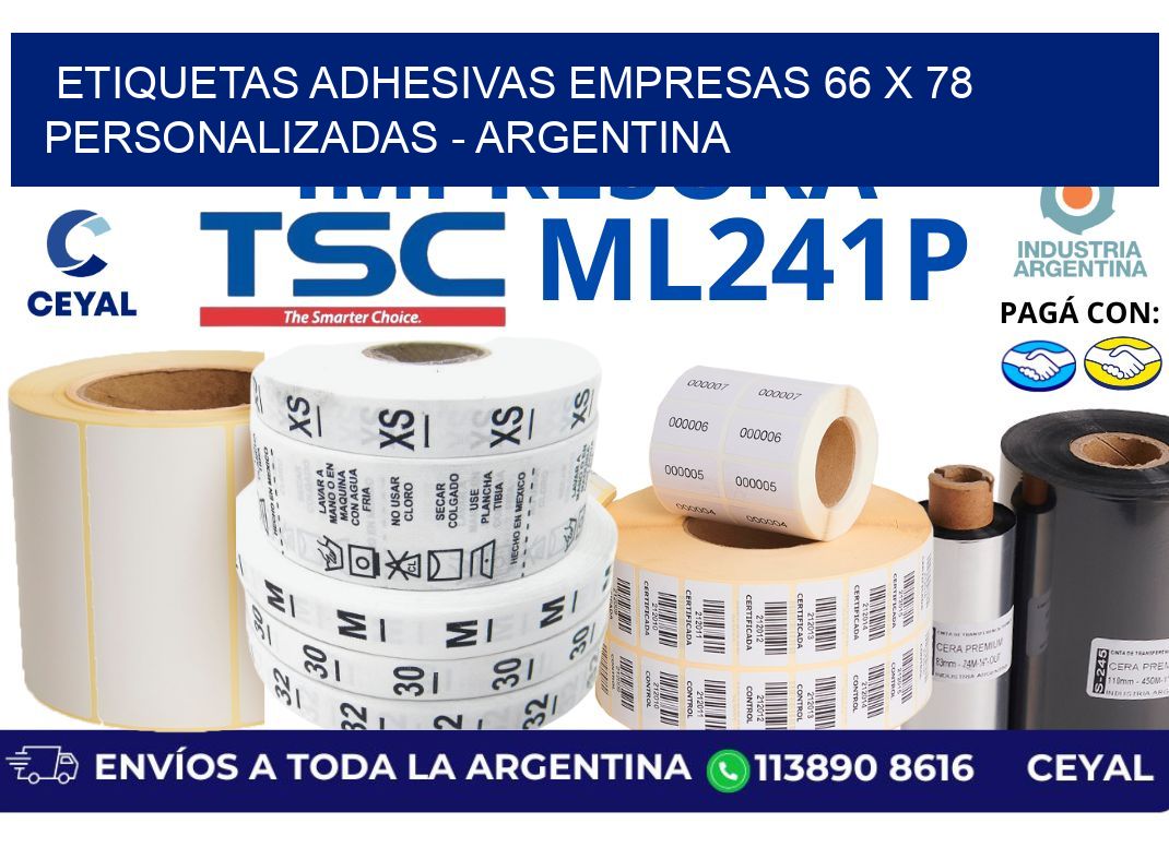 etiquetas adhesivas empresas 66 x 78 personalizadas - Argentina