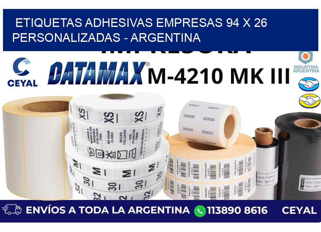 etiquetas adhesivas empresas 94 x 26 personalizadas - Argentina