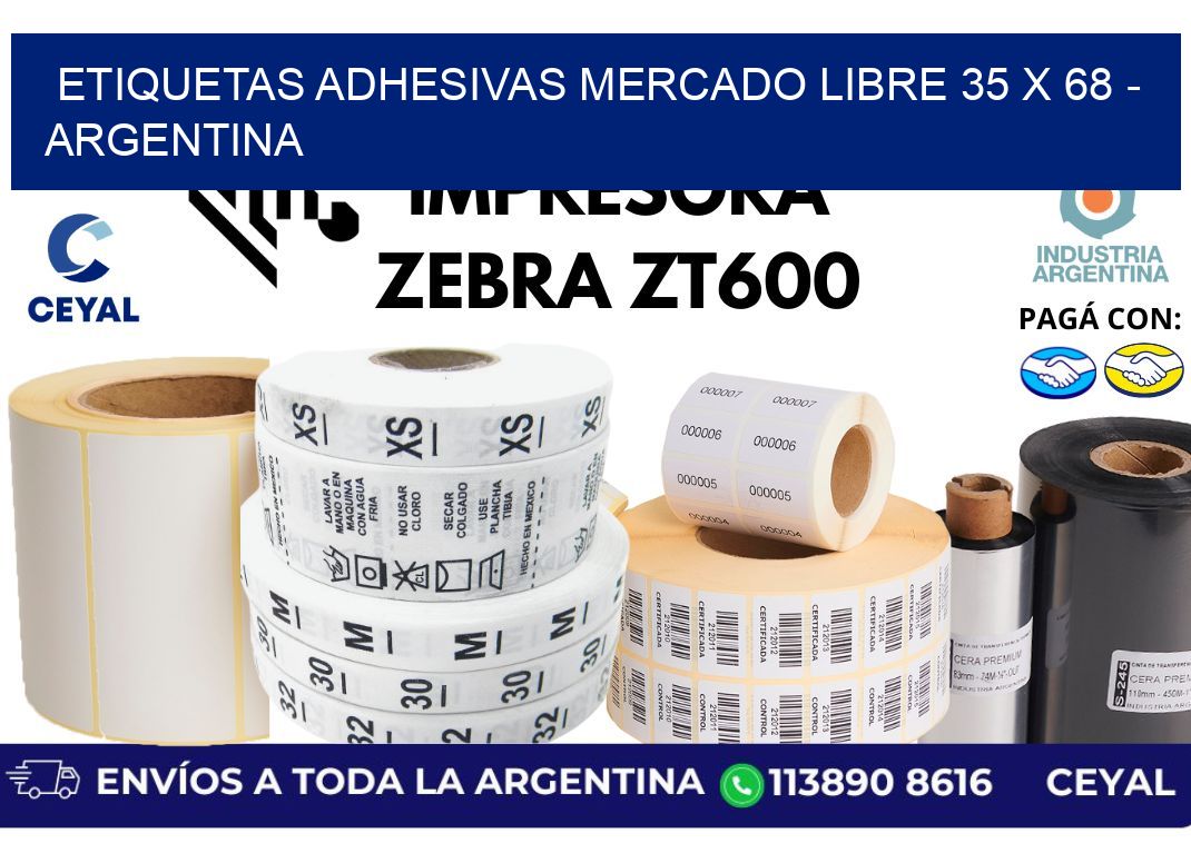 etiquetas adhesivas mercado libre 35 x 68 - Argentina