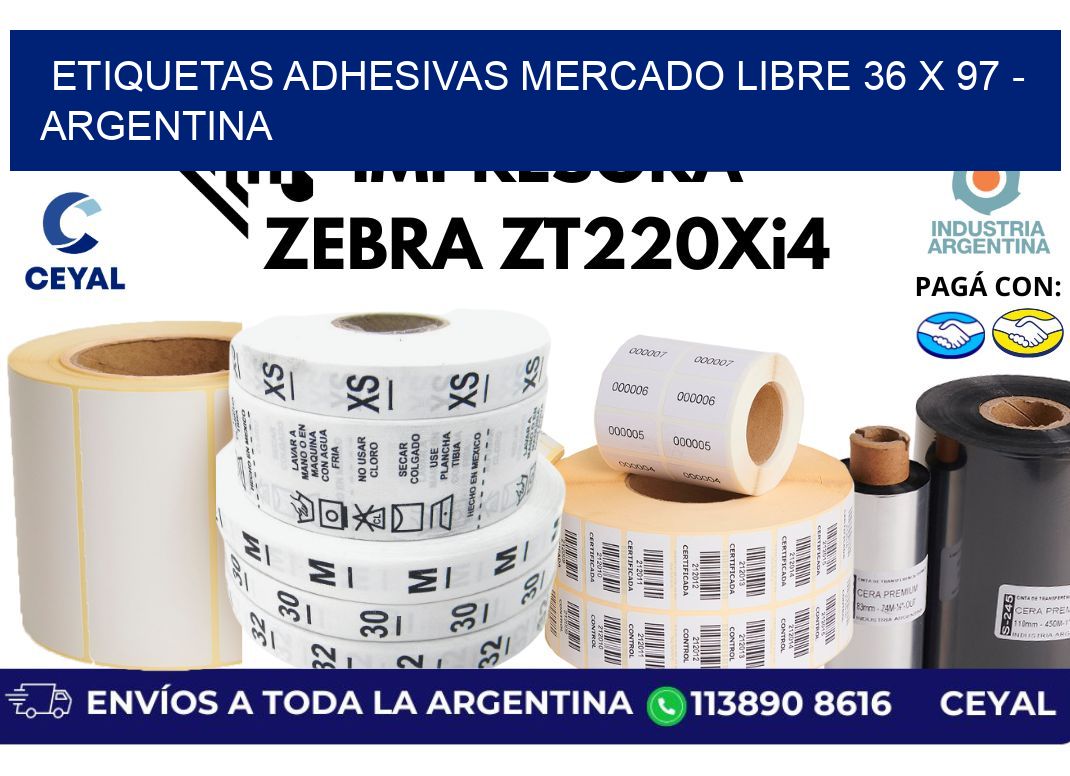 etiquetas adhesivas mercado libre 36 x 97 - Argentina