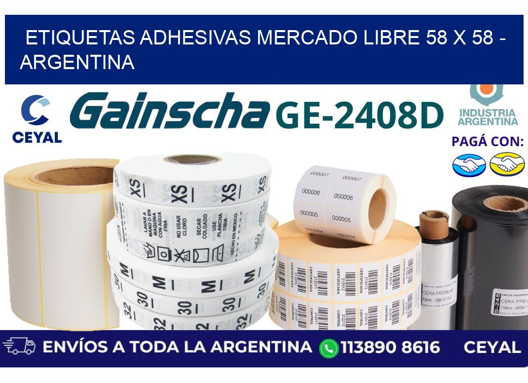 etiquetas adhesivas mercado libre 58 x 58 – Argentina